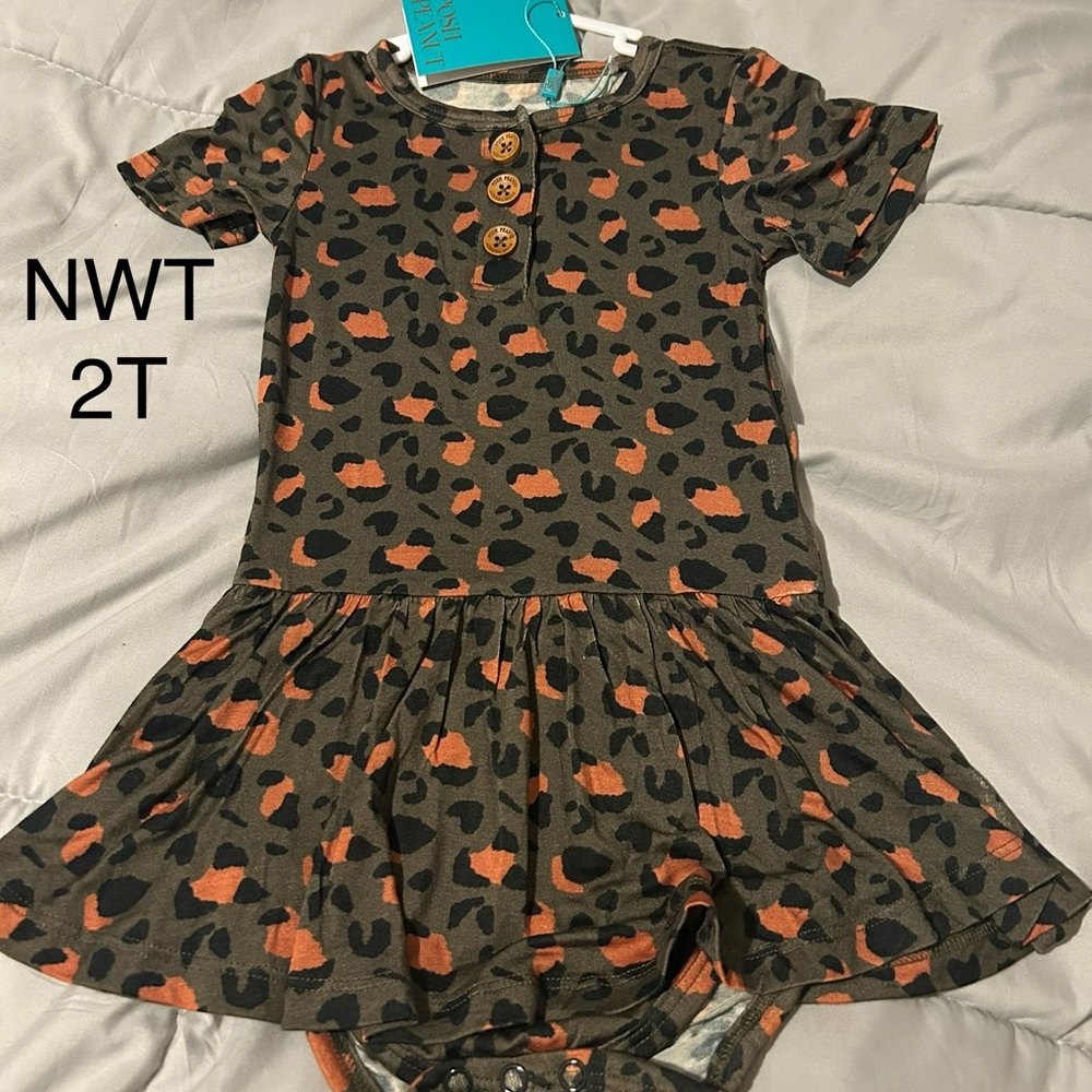 Leopard Print Toddler Dress with Buttons